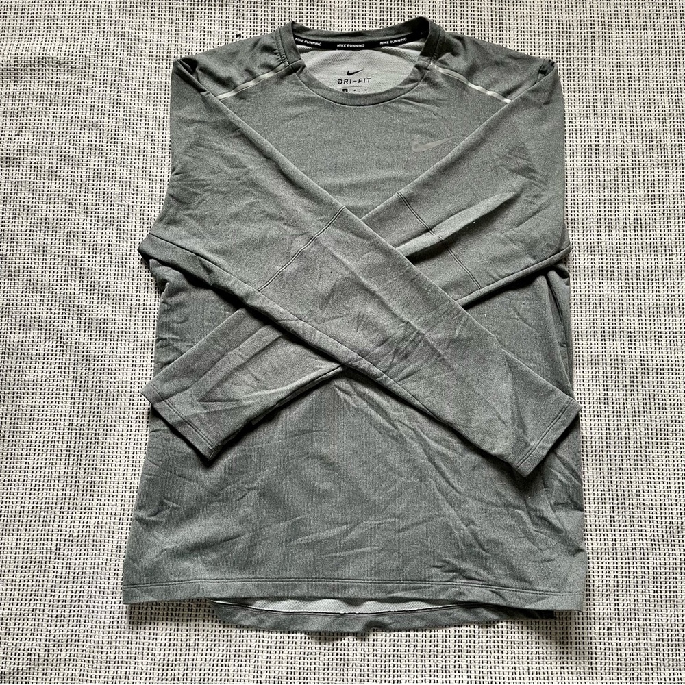 Nike Running Dri-FIT Long Sleeve Shirt Heather Grey Medium
